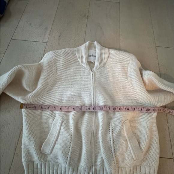Ba&sh Belem Cardigan Ecru zip wool blend - Picture 11 of 14